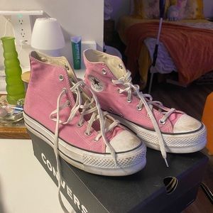 pink platform converse